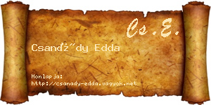 Csanády Edda névjegykártya